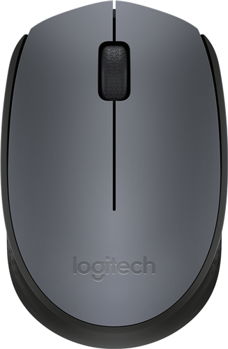 Wireless Grey/Black Optical Mouse, Nano Wireless Receiver, 3 Buttons, 1x AA Battery (Included), Up to 12 month battery life