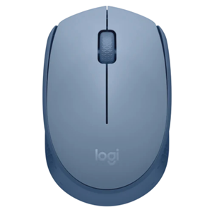 Wireless Blue-Grey Optical Mouse, Nano Wireless Receiver, 3 Buttons, 1x AA Battery (Included), Up to 12 month battery life