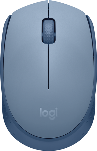 Wireless Blue-Grey Optical Mouse, Nano Wireless Receiver, 3 Buttons, 1x AA Battery (Included), Up to 12 month battery life