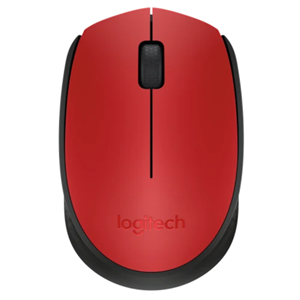 Wireless Red/Black Optical Mouse, Nano Wireless Receiver, 3 Buttons, 1x AA Battery (Included), Up to 12 month battery life