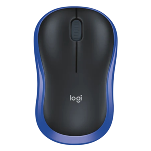 Wireless Blue Small Optical Mouse, Nano Wireless Receiver, 3 Buttons, 1x AA Battery (Included), Up to 12 month battery life