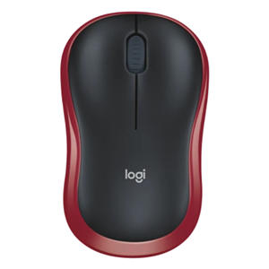 Wireless Red Small Optical Mouse, Nano Wireless Receiver, 3 Buttons, 1x AA Battery (Included), Up to 12 month battery life