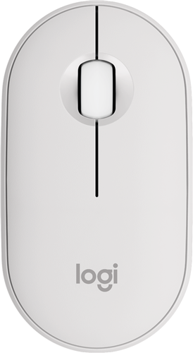 Pebble Wireless Optical Mouse, connect via bluetooth/usb receiver, quiet click sound</br>1x AA battery (up to 24 months battery life) </br>Colour: White