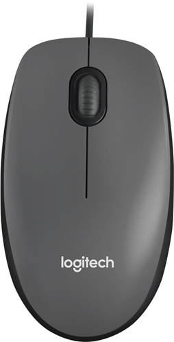 Black Wired Optical Mouse, USB Cable