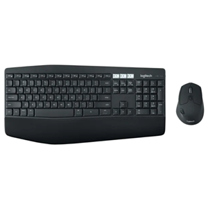 Wireless Desktop Kit, Unifying Receiver, Bluetooth, Easy Switch Keys, Full Size Keyboard, Mouse: 1x AA Battery (Included), Keyboard: 2x AAA Batteries (Included), Up to 24 month mouse battery life, up to 36 month keyboard battery life, Spill Resistant, Logitech Flow & Duolink