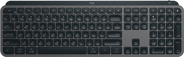 A low- profile wireless keyboard that offers a fast fluid precise typing experience, smart illumination, and customizable, time-saving Smart Actions. Laptop-like profile with spherically-dished keys, Backlit keyboard keys light up as your hands approach and adapt to the environment; Now with more lighting</br>customizations on Logi Options+. Multi-Device Bluetooth Keyboard, or includes Logi Bolt receiver. USB-C rechargable. Graphite colour.