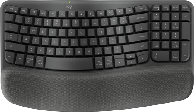 For workdays that go easy on you, Feel the Wave. Wave Keys wireless ergonomic keyboard is shaped to feel instantly familiar and keep you typing all day in a natural position.A cushioned palm rest with memory foam gives your wrists more support throughout the day. Up to 3 Years Battery Life. Bluetooth or Logi Bolt Reciever connectivity.
