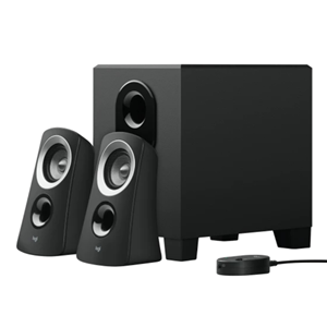 2x Satellite Speakers (2x5W), 1x Subwoofer (15W), 25W RMS, 1x 3.5mm Audio Out, 1x 3.5mm Audio In, Wired Control Pod