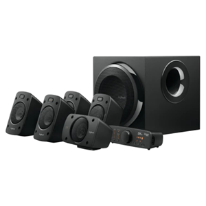 4x Satellite Speakers (2x 67W), 1x Center Speaker (1x 67W), 1x Subwoofer with Bass Control (165W), 500W RMS, 1x 3.5mm Audio Out, 2x Digital Optical Input, 1x Digital Coaxial Input, 1x RCA Audio Input, 1x 3.5mm Audio In, 1x Six Channel Direct Input, Wired Control Console, Remote