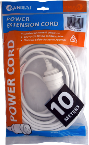 10 metre length, 240V 10A cable