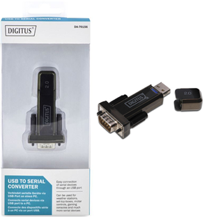 Easy connection of serial devices through an USB port, Supports RS232 Serial interface, 9 pin male, Supports Windows11, 10, 8.1, 8, 7, Vista, XP, Mac OS X and Linux, Retail Packaging