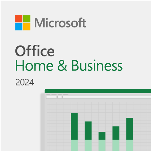 Single user perpetual license. Office Home and Business 2024 English APAC DM Medialess. Commercial use rights.</br>Includes Word, Excel, PowerPoint, Outlook, and OneNote