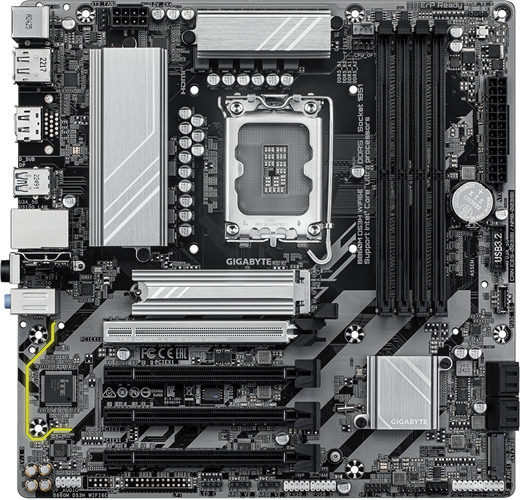 B860M DS3H WIFI6E DDR5, LGA1851, B860, 4 x DDR5 DIMM up to 128 GB, 1x HDMI2.0, 2x DP1.2, Realtek Audio CODEC, WIFI6E, 24.4cm x 24.4cm