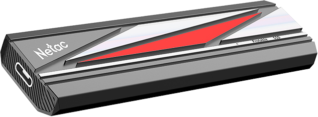 Netac ZX20L USB 3.2 Gen 2 Type-C External SSD 512GB, R/W up to 2000MB/1800MB/s, with USB C to A cable and 20Gbps USB C to C cable, 5 year warranty</br>