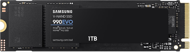 Samsung SSD 990 EVO Plus M.2 (2280), 2TB, PCIe Gen 5.0 x2, PCIe Gen 4.0 x4, NVMe 2.0, R/W(Max) 7,250MB/s/6,300MB/s, 5 Years Limited Warranty or 1200 TBW