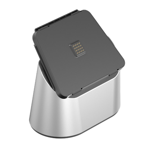 Benchtop docking cradle for M2 Max. Incorporates charging, ethernet, 2x USB, power, RJ12. Tiltable (270 degrees)
