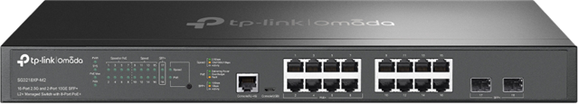 Omada 16-Port 2.5G and 2-Port 10GE SFP+ L2+ Managed Switch with 8-Port PoE+ (SG3218XP-M2)</br>•	2.5G Ports for WiFi 7/6E/6: 8× 2.5 Gbps PoE+ ports & 8× 2.5 Gbps Non-PoE ports smash the 2.5G barrier and unlock the full potential of WiFi 7/6E/6 APs.</br>•	10G Lightning-Fast Uplink: 2× 10 Gbps SFP+ slots enable high-bandwidth connectivity and non-blocking switching capacity. </br>•	240 W PoE Budget: 8× 802.3at/af-compliant PoE+ ports with a total power supply of 250 W*.</br>•	Integrated into Omada SDN: Zero-Touch Provisioning (ZTP)**, Centralised Cloud Management, and Intelligent Monitoring.</br>•	Centralised Management: Cloud access and Omada app for ultra convenience and easy management.</br>•	Static Routing: Helps route internal traffic for more efficient use of network resources.</br>•	Robust Security Strategies: IP-MAC-Port Binding, ACL, Port Security, DoS Defend, Storm control, DHCP Snooping, 802.1X, Radius Authentication, and more.</br>•	Optimise Voice and Video Applications: L2/L3/L4 QoS and IGMP snooping.</br>