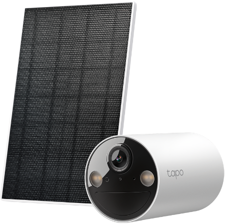 Uninterrupted Power Supply: Enjoy a maintenance-free security experience with the Tapo Solar Panel, which provides a continuous power supply and flexible installation.</br>    Wire-Free, Installs Almost Anywhere</br>    Superior 2K 3MP Visuals</br>    Colour Night Vision: large aperture lens and built-in spotlights effective up to 30 feet (9m).</br>    Flexible Storage Options: Choose from local microSD storage up to 512GB or the secure Tapo Care cloud service for additional peace of mind.</br>    Smart Person Detection</br>    Intelligent Phone Notifications</br>    IP65 Weatherproof