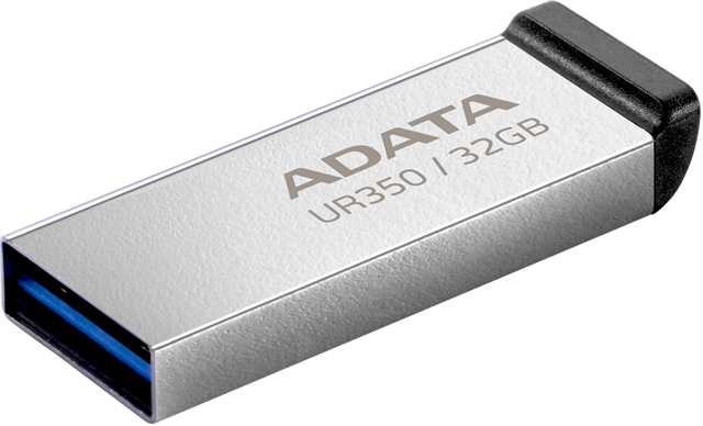 UR350 Flash Drive USB 3.2 Gen1 5Gbps (backward compatible with USB 2.0), 32GB Capacity, 31.9 x 12 x 5.7mm, 3.5g each, Silver, Hassle-free capless design, Waterproof and dustproof with COB design, Sturdy nickel-toned housing provides a solid construction</br>