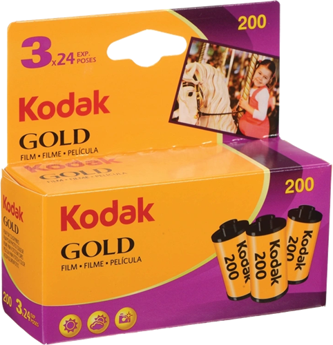 KODAK Gold 200 FIlm provides an excellent combination of color saturation, color accuracy, and sharpness in a 200-speed film. Excellent for picture-taking under general lighting conditions.</br></br>This film pack is a 135-24 200 iso three pack</br></br></br></br>
