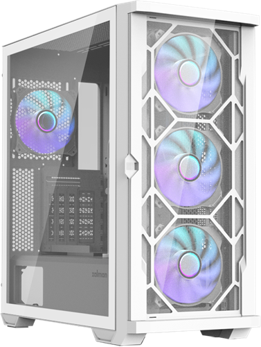 ATX Mid Tower PC Case</br>, 4x120mm infinity mirror ARGB fans</br>, Mesh front , tempered glass side panels, Max VGA 395mm</br> vertical GPU bracket included, Max Cooler 173mm, 481(D) x 220 (W) x 488 (H) mm White</br>