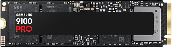 Samsung 9100 PRO PCIe® 5.0 NVMe™ M.2 SSD - 1 TB. SSD capacity: 1 TB, SSD form factor: M.2, Read speed: 14700 MB/s, Write speed: 13300 MB/s, Component for: PC/Laptop</br>Experience PCIe Gen 5.0 x4 performance twice as fast as the Gen 4 990 Pro.</br>Sequential read speeds up to 14,800MB/s ideal for tech enthusiasts, gamers and AI applications.</br>Smart thermal solution provides consistent and reliable performance.</br>Available in different capacities up to 8TB</br>Five year limited warranty.