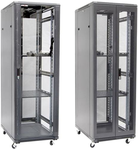 37RU Server Cabinet 1000mm Deep (600 x 1000 x 1853mm) Includes 2x Fixed Shelves, 4x Fans, 25x Cage Nuts, 4x Castors & 4x Level Feet. 800kg static load. Glass front door mesh rear door. 6-Way PDU installed