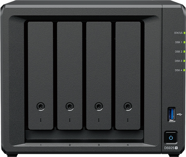 Powerful and scalable 4-bay NAS for growing businesses, 4 x Drive bays for 3.5" SATA HDD/2.5" SATA HDD/SSD, 2 x M.2 NVMe 2280 SSD slots, AMD Ryzen R1600, 4GB DDR4 (upgradeable to 32GB - 2x 16GB), 2 x USB 3.2, 2 x 2.5 Gigabit Ethernet.</br></br>Compatible RAM Model - D4ES04-4G (DDR4 ECC SODIMM)</br>Expansion Unit Available - DX525 (5 Additional Bays)</br></br>REQUIRES SYNOLOGY DRIVES UNLESS MIGRATING FROM OLD UNIT</br>HAT3300-4T</br>HAT3300-6T</br>HAT3310-8T</br>HAT3310-12T</br>HAT3310-16T</br>
