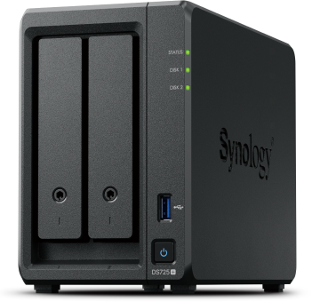 2-Bay NAS, AMD Ryzen R1600, 4GB RAM (expandable to 32GB), 2x 3.5" SATA, 2x NVMe, 1x 2.5GbE, 1x 1GbE</br>RAM upgrades SYN988, SYN981</br>Expansion Unit DX525 via USB-C</br>3.5" Plus Series HDD Options:</br>HAT3300-4T</br>HAT3300-6T</br>HAT3310-8T</br>HAT3310-12T</br>HAT3310-16T