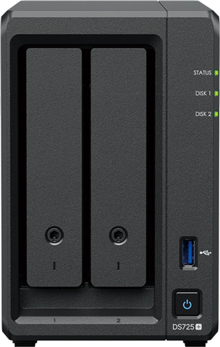 2-Bay NAS, AMD Ryzen R1600, 4GB RAM (expandable to 32GB), 2x 3.5" SATA, 2x NVMe, 1x 2.5GbE, 1x 1GbE</br>RAM upgrades SYN988, SYN981</br>Expansion Unit DX525 via USB-C</br>