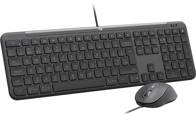 Designed for workplaces that require wired solutions, Signature Slim Wired K620 for Business offers employees an improved user experience with wired connectivity. Laptop- style keys are designed with a subtle scoop to provide high- quality, fluid typing. Works with multiple OS and features shortcut keys such as the AI Launch Key.</br></br>USB- C wired keyboard for organizations or industries that require a wired solution; multi- OS layout allows easy deployment across the company</br>Fluid, laptop-style typing: Low-profile keys with a subtle scoop are designed for a familiar and high-quality typing experience; ideal for touch typists</br>Productivity shortcuts: Made for productivity with an AI Launch Key, meeting control keys, and a dedicated Action Key that are customizable with Logi Tune</br>Multi- OS compatible: Keyboard works with Windows, ChromeOS, or macOS with a simple toggle switch that IT can set up at deployment or employees can adjust when they sit at the desk</br>Improved power efficiency: Designed with a power- saving model that consumes 49% less power during usage. </br>Designed for sustainability: The plastic parts in Signature Slim Wired K620 for Business include 66% post consumer recycled plastic