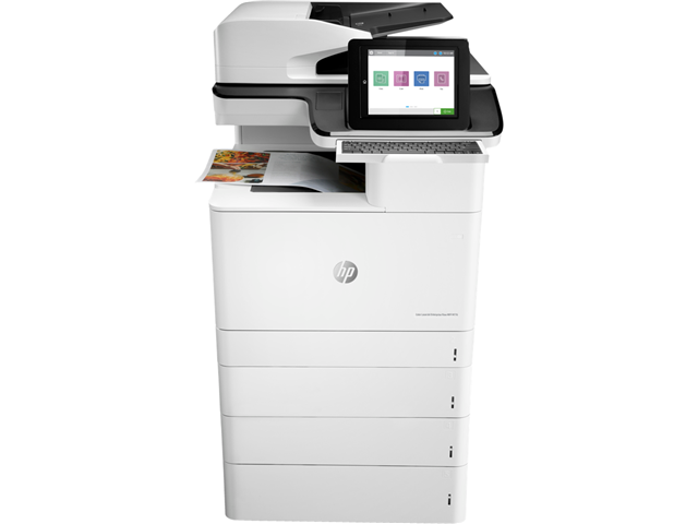 HP Color LaserJet Enterprise Flow LaserJet Enterprise Flow M776z Wireless Multifunction Color Printer, Copier, Scanner; Duplex. Print technology: Laser, Printing: Colour printing, Maximum resolution: 1200 x 1200 DPI, Print speed (colour, normal quality, A4/US Letter): 46 ppm. Copying: Colour copying, Maximum copy resolution: 600 x 600 DPI. Scanning: Colour scanning, Optical scanning resolution: 600 x 600 DPI. Faxing: Colour faxing. Duplex functions: Print, Copy, Scan. Maximum ISO A-series paper size: A3. Wi-Fi. Direct printing. Product colour: Black, White</br></br>    Front-facing USB printing</br>    Print, copy, scan and fax</br>    Up to 46 ppm</br>    Up to 1200 x 1200 dpi