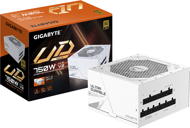 UD750GM PG5 ICE Efficiency 91% at 20% load, 90% at 50% load, 88% at 100% load, 750W/80+ Gold/Full modular/ PCIE 5.1&nbsp; WHITE EDITION</br>