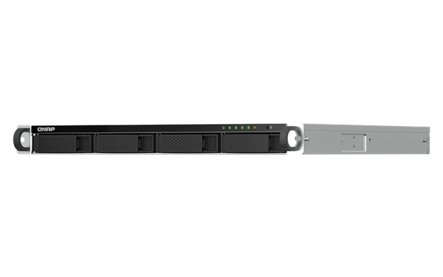 4-Bay NAS, Intel&reg; Celeron&reg; N5095 , 8GB RAM (expandable to 16GB), 4x 3.5/2.5" SATA, 2x M.2 2280, 2x 2.5GbE, 2x USB2.0, 2x USB3.2, HDMI 1.4b output up to 4096x2160</br>43.3 &times; 430 &times; 479 mm, 1U Rack, 1x 250W Power Supply</br>Find compatible drives here:</br>https://www.qnap.com/en/compatibility/