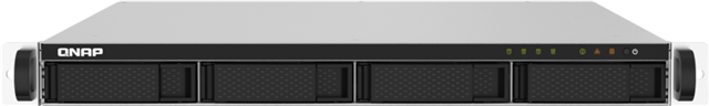 4-Bay NAS, AL324 64-bit ARM&reg; Cortex-A57, 2GB RAM (expandable to 16GB), 4x 3.5/2.5" SATA, 2x 2.5GbE, 2x 10GbE SFP+, 4x USB3.2</br>43.3 &times; 430 &times; 479 mm, 1U Rack, 2x 250W Power Supply</br>Find compatible drives here:</br>https://www.qnap.com/en/compatibility/