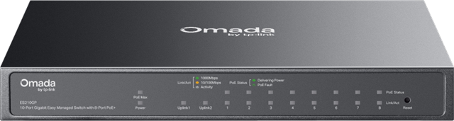 &bull;	8&times; 10/100/1000Mbps PoE+ RJ45 ports, 1x Gigabit RJ45, 1x Combo SFP/RJ45</br>&bull;	65W Power Budget, with up to 30W for each PoE port</br>&bull;	Easy to Use: Supports plug-and-play for instant connectivity and simple configuration for additional features</br>&bull;	Centralised Cloud Management via the web or the Omada app</br>&bull;	Up to 250m PoE, QoS, PoE Auto Recovery, and Port Isolation for reliable surveillance networking</br>&bull;	Automatic Loop Prevention, VLAN, and IGMP Snooping</br>&bull;	Fanless design for silent operation</br>&bull;	Durable metal casing and desktop/wall mounting design</br>