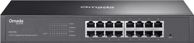 "Omada 16-Port Gigabit Easy Managed Switch</br>PORT: 16&times; Gigabit RJ45 Ports</br>SPEC: 1U 13-inch Rack-mountable Steel Case</br>FEATURE: Integration with Omada SDN Controller and Omada Cloud Essentials, Flow Control, Loopback Detection, Port Isolation, Port Mirroring, LAG, VLAN, IGMP Snooping, QoS, Storm Control"</br>