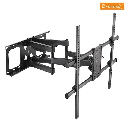 BRATECK 50"-90" Full-Motion Wall Mount Bracket. Max load: 75kg. VESA Support up to: 800x600. Max Arm Extension - 635mm. Curved Display Compatible. Colour: Black