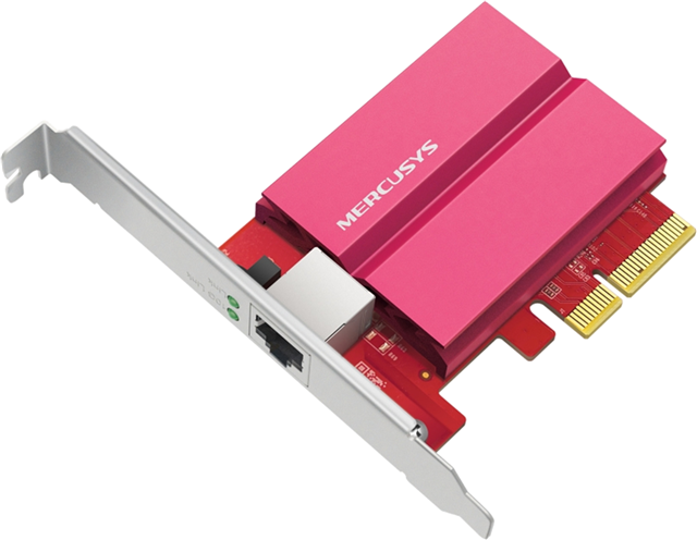 Interfaces</br></br>    1&times; PCI Express 3.0&times;4, 1&times; RJ45 Port</br>Network Media</br></br>    10GBASE-T/5GBASE-T/2.5GBASE-T/1000BASE-T/100BASE-TX </br>Data Rates</br></br>    Auto negotiation between 10 Mbps, 100 Mbps, 1 Gbps, 2.5 Gbps, and 10 Gbps</br>