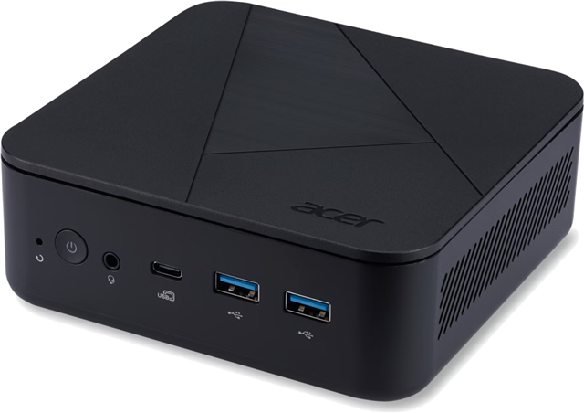 Acer Veriton NUC AI 1502G, Intel Core Ultra 5 226V, 4P+4E cores, 8 threads, base 2.1 GHz up to 4.5 GHz, 8MB Smart Cache, 16GB LPDDR5-8533 (non-upgradeable), 512GB PCIe NVMe M.2 2280 SSD (1 spare M.2), Intel UHD Arc Graphics,  Realtek 2.5GB LAN x2, Wi-Fi 6E, Bluetooth 5.3, Windows 11 Pro 64-bit,  USB Keyboard and Mouse, 3-Year Limited Warranty
