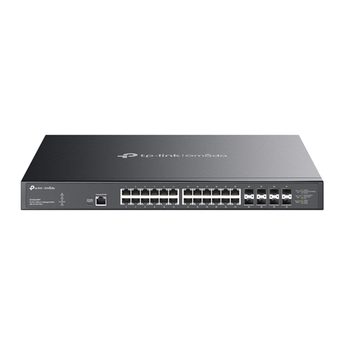 Omada 32-Port 10GE L2+ Managed Switch with 24-Port PoE++ (SX3832MPP)</br>&bull;	24&times; 1/2.5/5/10 Gbps RJ45 PoE++ ports</br>&bull;	8&times; 1/10 Gbps SFP+ slots</br>&bull;	770 W total PoE budget*, up to 90 W PoE out per port</br>&bull;	Centralized cloud management via the web or the Omada app</br>&bull;	Standalone management via web, CLI, SNMP, and RMON</br>&bull;	Static Routing helps route internal traffic for higher efficiency</br>&bull;	VLAN, ACL, QoS, IGMP Snooping, OAM, and DDM</br>&bull;	ERPS supports rapid protection and recovery in a ring topology</br>&bull;	Durable metal casing and rack-mountable design