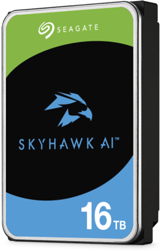 Seagate SkyHawk AI ST16000VE004 16 TB Hard Drive - 3.5" Internal - SATA (SATA/600) - Conventional Magnetic Recording (CMR) Method - Network Video Recorder Device Supported