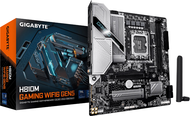 LGA1851 H810 chipset, 2x DDR5 DIMM, 1 x PCIe 5.0 x16 slot, 1 x PCIe 3.0 x1 slot, 1 x PCIe 4.0 M.2 Slot, 1 x PS/2 keyboard/mouse port.</br>1 x HDMI port, 1 x DisplayPort, 1 x USB 3.2 Gen 1 port, 5 x USB 2.0/1.1 ports, 1 x RJ-45 port, 2 x antenna connectors (1T1R), 3 x audio jacks