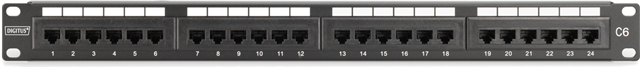 It is manufactured in accordance with the requirements of Link Performance Class E, for up to 250 MHz, ISO/IEC 11801 and EN 50173 and is UL certified. </br>Housing of steel sheet </br>RJ45 sockets, 8P8C</br>1U </br>Cable installation via LSA strips, color-coded according to EIA/TIA 568 A & B</br>Cable fixing by means of quick latches
