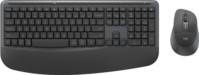 All-day typing comfort: With a curved dual-foam palmrest for silky- soft support and adjustable tilt legs, this Bluetooth keyboard supports a natural typing position for longer workdays </br>Enhanced comfort for your palm: The right- handed mouse adapted for most hand sizes is sculpted with an innovative built- in palm cushion and comfy side grips, for everyday comfort and fit </br>Simple connections: Wireless keyboard and mouse connect via Bluetooth pairing and switch between up to three devices with</br>with Easy-Switch; an ideal keyboard and mouse setup for allday use and versatility </br>Make it yours: Customizable buttons via Logi Options+ adapt to your tasks and help you do more; in the app you can boost productivity across apps, adjust DPI levels and personalize your workflow.</br>Stay in control during meetings: Dedicated meeting control keys and instant AI launch key at your fingertips help manage calls and ideas efficiently, keeping focus high Scroll faster, stay focused: Scroll line by line or fly through pages with SmartWheel; quiet clicks reduce noise in shared or home offices for a calmer office setup </br>Power that just keeps going: Long-lasting battery life delivers up to 36 months for the keyboard and 24 months for the mouse, reducing interruptions in your wireless keyboard and mouse setup.