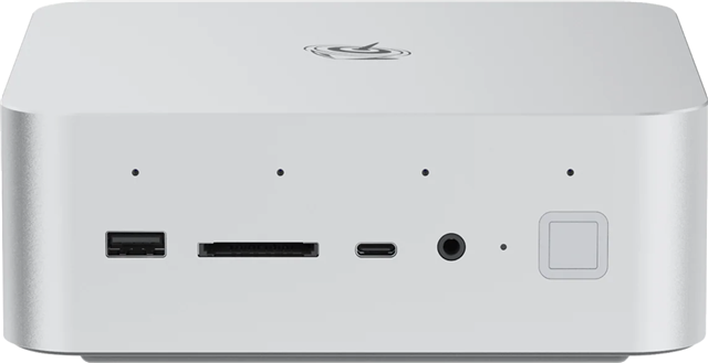 BEELINK GTi14 NUC Barebone System - Mini PC - Intel CoreUltra 9 185H 16 Core (6P/8E/2LPE) 22 Thread up to 5.1GHz - 32GB DDR5-5600 - 1TB M.2 SSD - spare M.2 slot - Intel ARC Graphics - HDMI - DP (for DP -> HDMI use GR7030) - USB-C 40Gbps (Data & Video) - Triple display support - 2x RJ45 10Gigabit Ethernet - Wi-Fi 7 Intel BE200 - Bluetooth 5.4 - 2x 3.5mm audio jack - 1x USB Type-C (Data Only) 3x USB3.2, 158 x 158 x 56mm, includes dual speakers + microphone array, Frost Silver,  Windows 11 Professional pre installed</br>Use NUC983 to VESA mount