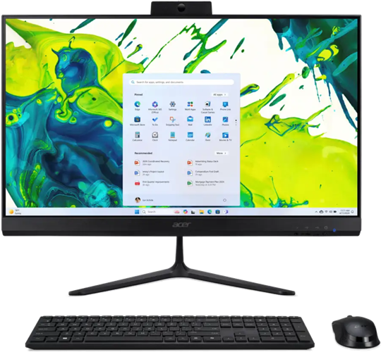 C24B-PCSO, 23.8 inch FHD 144Hz AIO, Ryzen 3 3200u 2C/4T up to 3.5Ghz, 8GB DDR4  (1 x 8GB), 512GB NVMe, Radeon Vega 3 Graphics, webcam, 802.11 1x1 AX WIFI6E + BT, Windows 11 Home, 1 Year warranty</br>Includes wired keyboard & mouse.