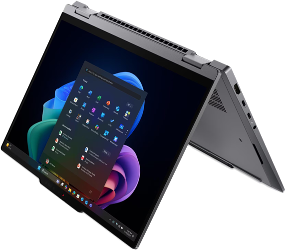Lenovo ThinkPad X1 2-in-1 Gen 11 AURA Edition, 21V9003QAU, Grey, 14.0" WUXGA (1920 x 1200) IPS Anti-Reflection 500N, Touch, Low Power, Low Blue Light, Intel&reg; Core&trade; Ultra 7 Processor 355 (8Core, 8Thread, up to 4.70 GHz), 32GB LPDDR5x Onboard Memory (Non Upgradable), 512GB SSD PCIe-NVMe OPAL Gen4, Intel&reg; Graphics 4Xe, Intel&reg; Wi-Fi 7 BE211 (2x2, 802.11be), No WWAN, Bluetooth, Fingerprint reader, ThinkPad Backlit Keyboard, Integrated 5MP RGB+IR Camera w/privacy shutter, Integrated 58Wh Battery, 65W USB-C AC adapter, Windows 11 Professional, Lenovo AI NOW, 3 Year Premier Support, Carbon Offset