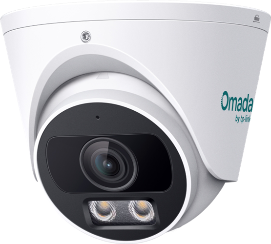 Omada 5MP Turret PoE Security Camera</br>SPEC: 5MP, 4mm Fixed Lens, 1/2.7" Progressive Scan CMOS, H.265+, IR/White LED, 25fps (3840 &times; 2160), Red-Blue Alarm light, IP67, PoE/DC 12V, 120dB WDR, Built-in Mic/Speaker, micro-SD Slot (up to 512GB), ONVIF Profile S/G/T, Ideal for Fusion Gateway</br>