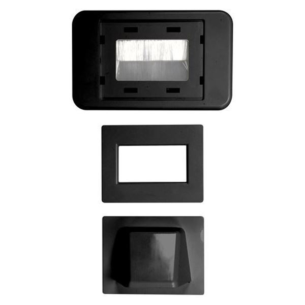 AMDEX Combination Flush & Bullnose Cable Management Wall Plate With Brush. Black Colour